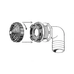 TH Marine Overflow Fittings With Filters - 90 Elbow Outlet
